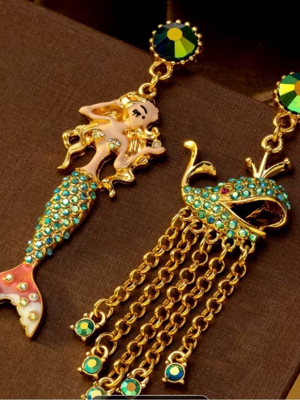 Betsey Johnson Mermaid Tassle Earrings NWOT